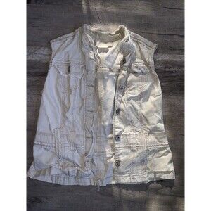 Jeanstar Sleeveless Button Up Petite Large Tan